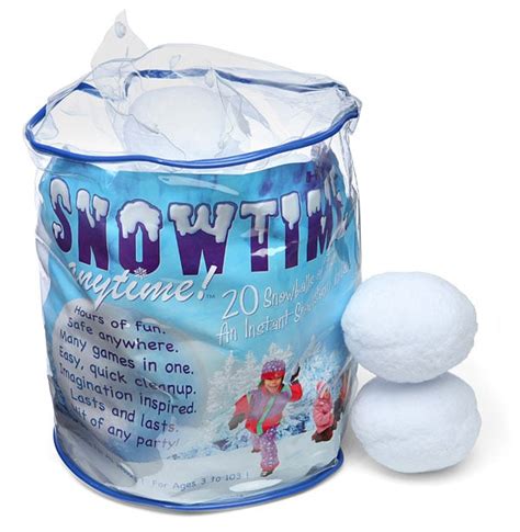 fake snowball in a bag